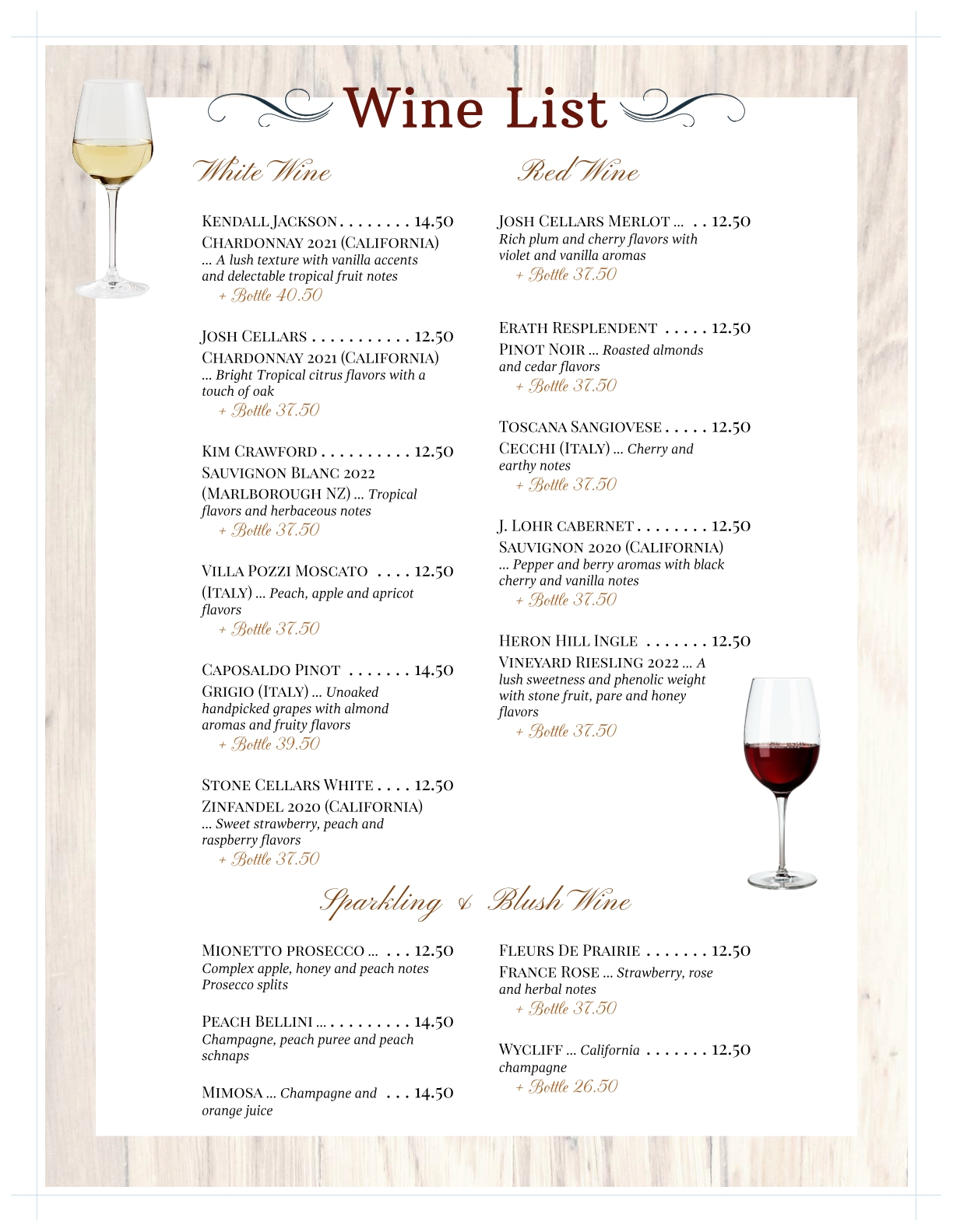Wine List June 2025